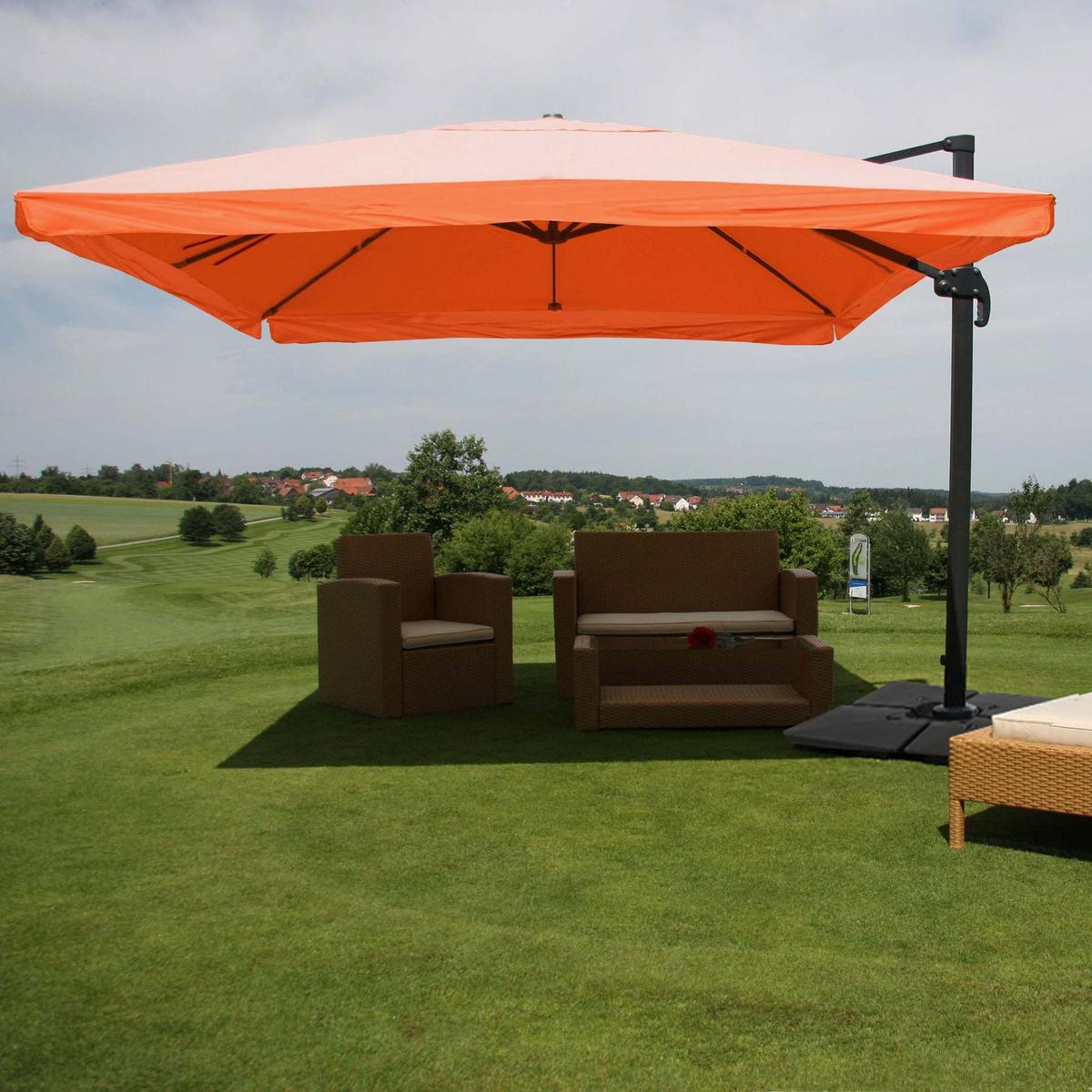 AMPELSCHIRM Orange 350/350 cm - Orange, Textil (410/350cm) - MCW