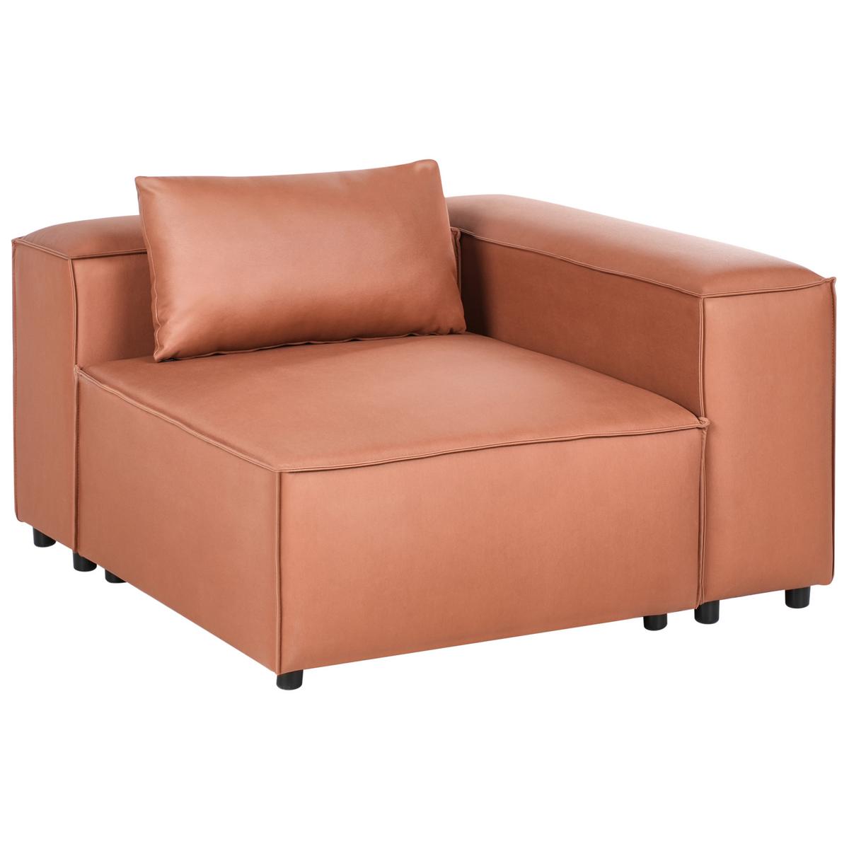 ECKMODUL Stoff Goldbraun symmetrisch Brande - Goldfarben, Textil (123/70/121cm) - Beliani