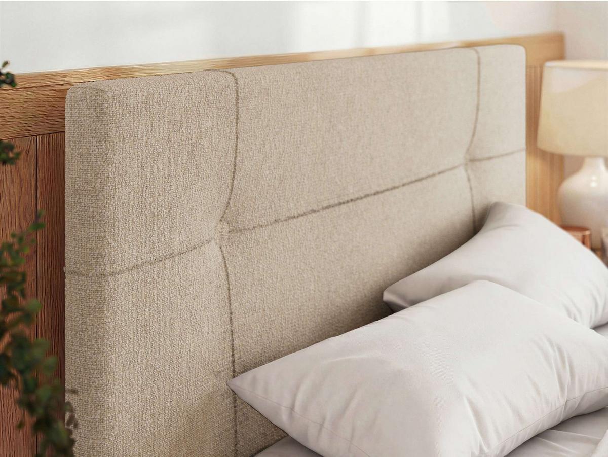 POLSTERBETT CALERIO CLASSIC 180/200 - Creme Stukture - Matratze Multipocket - Creme/Schwarz, Kunststoff/Textil (180/200cm) - MKS
