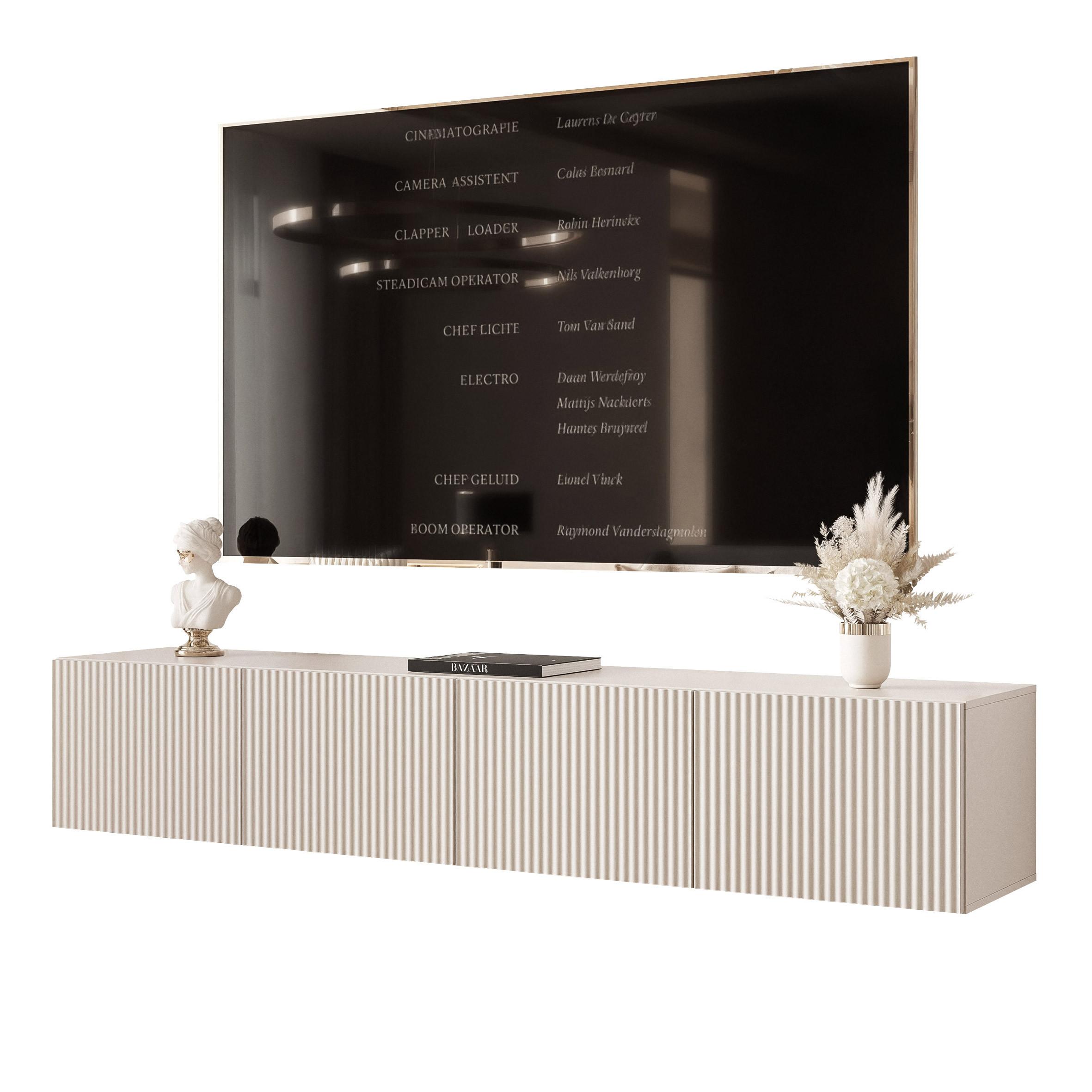 TV-LOWBOARD ANGEL Kaschmir hängend mit LED-Beleuchtung 200 cm - Kaschmir, Holzwerkstoff (200/36/40cm) - Idohome