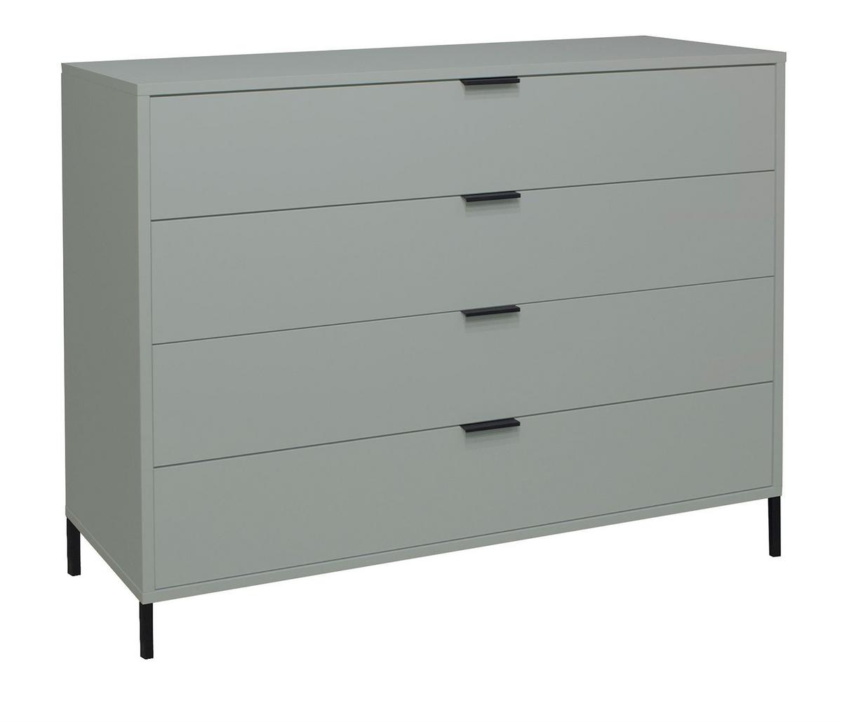 KOMMODE Erna 119x45x102 Pinie Green matt Lack - Grün, Holzwerkstoff (119/102/45cm) - 58aufmkessel