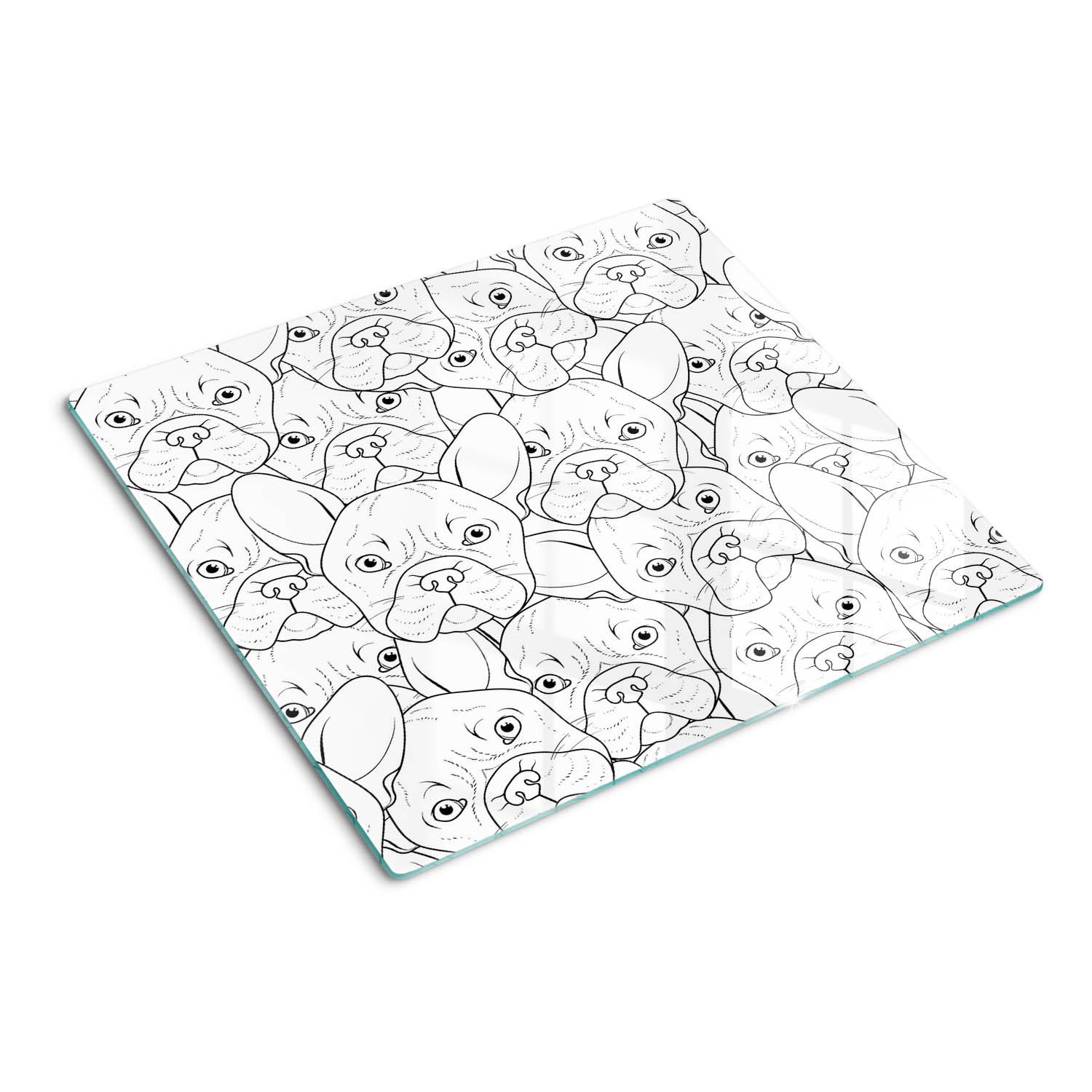 GLASPLATTE 60x52 cm Bulldoggen - Beige/Olivgrün, Glas (60/0.4/52cm) - TULUP
