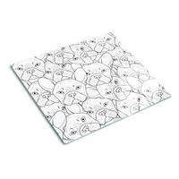 GLASPLATTE 60x52 cm Bulldoggen - Beige/Olivgrün, Glas (60/0.4/52cm) - TULUP