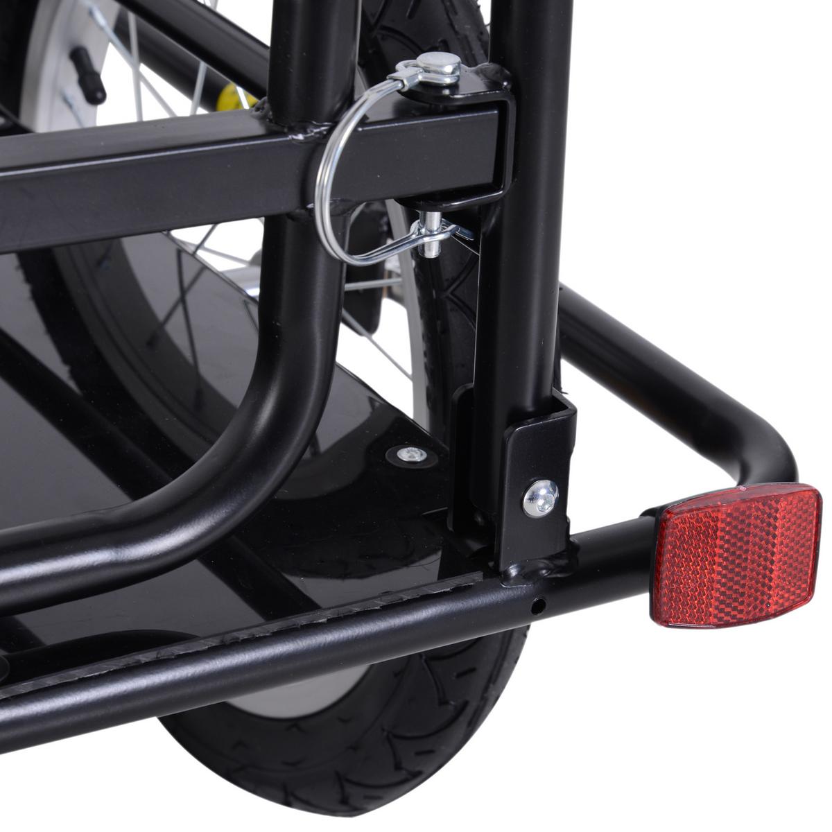 FAHRRADANHÄNGER Lastenanhänger 40 kg Belastbarkeit Transportanhänger klappbar - Schwarz, Metall (71.5/77/155cm) - HOMCOM