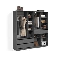 KLEIDERSCHRANK Trento Anthrazit 2er Set - Anthrazit, Holzwerkstoff (100/200/50cm) - Livinity®