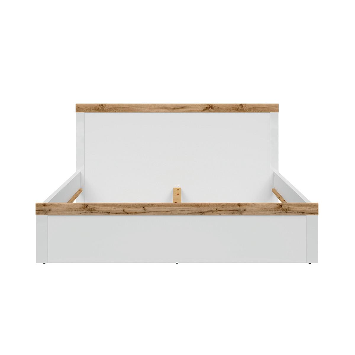 BETT 180/200 Hella Weiß und Holz - Weiß, Holzwerkstoff (180/200cm) - Petits-meubles