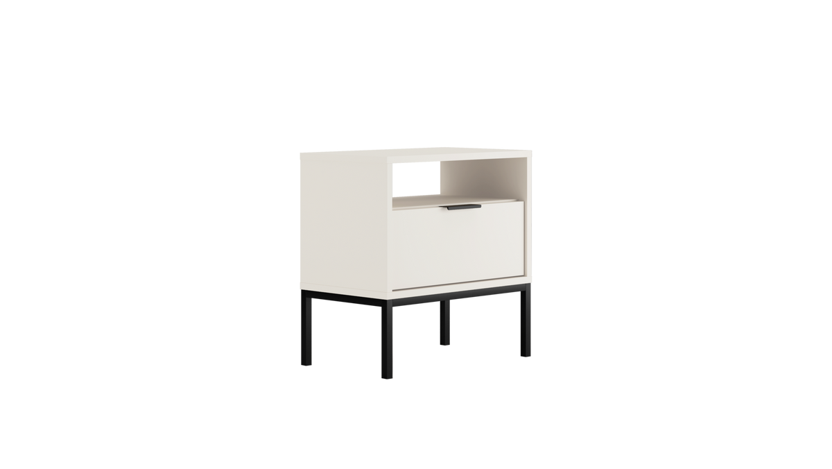 NACHTSCHRANK Austin 33/56,4/55 cm - Schwarz/Weiß, Holzwerkstoff (33/56/55cm) - RAUMHIRSCH FURNITURE
