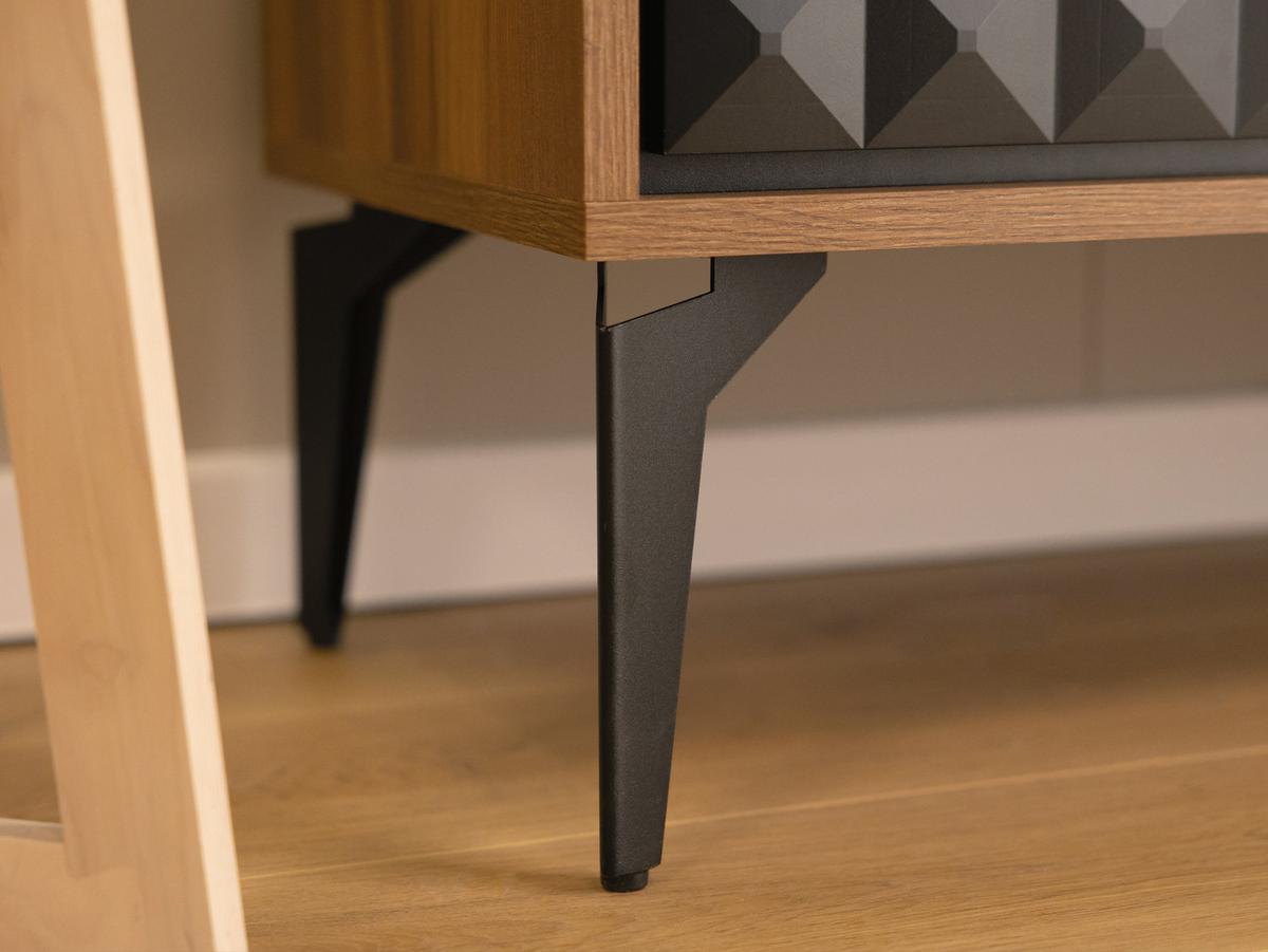 SIDEBOARD Ella 190 - Schwarz/Braun, Holzwerkstoff/Metall (190/80/40cm) - MIRJAN24