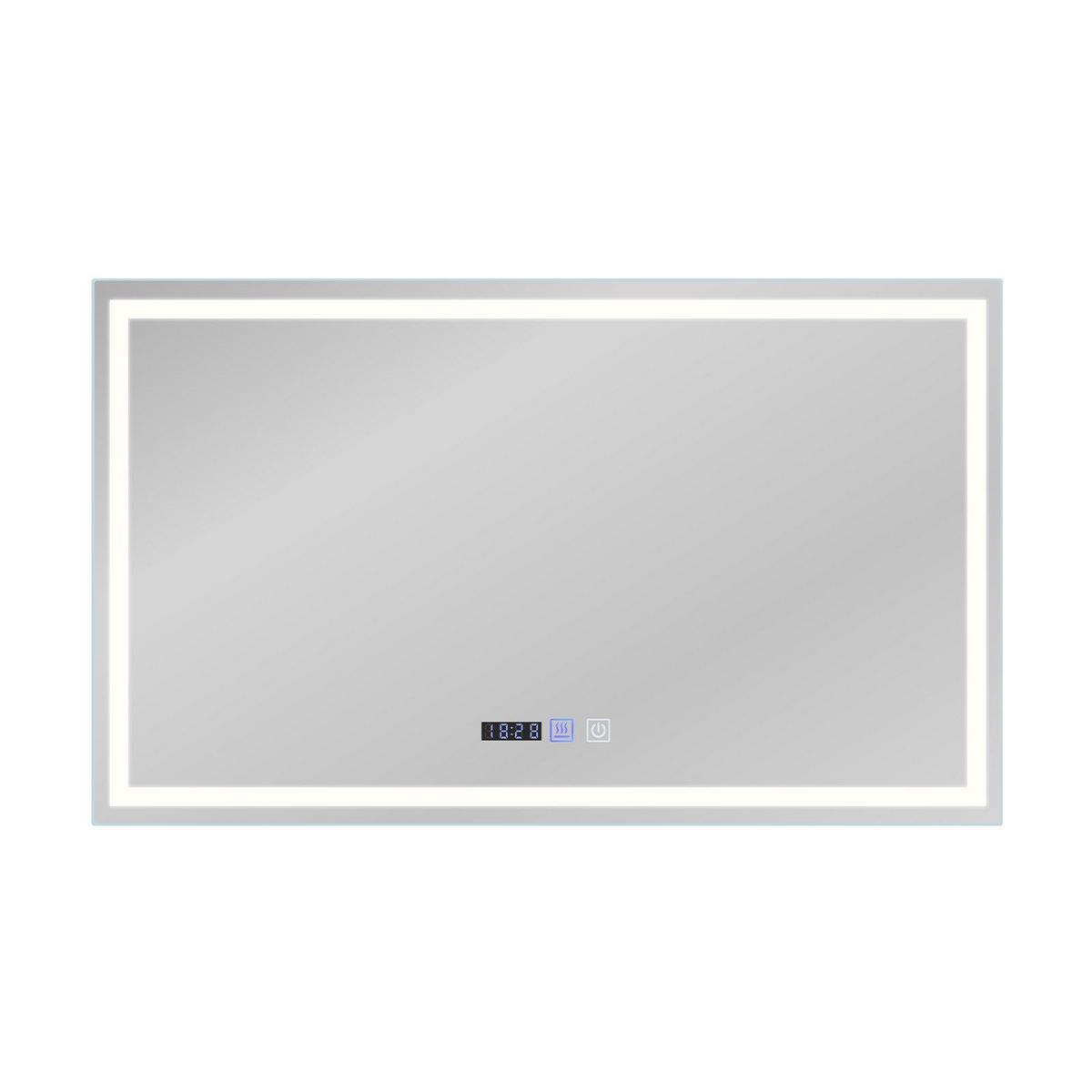 BADEZIMMERSPIEGEL Erfurt mit LED-Leuchte 100/60/2.5 cm - Weiß, Glas (60/2.5/100cm) - Nettlife