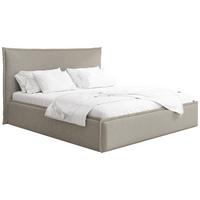POLSTERBETT Pillow mit Bettkasten, Lattenrost & hohem Kopfteil in Taupe Chenille 200x200 cm - Taupe/Beige, Holz/Kunststoff (200/200cm) - WFL GROUP