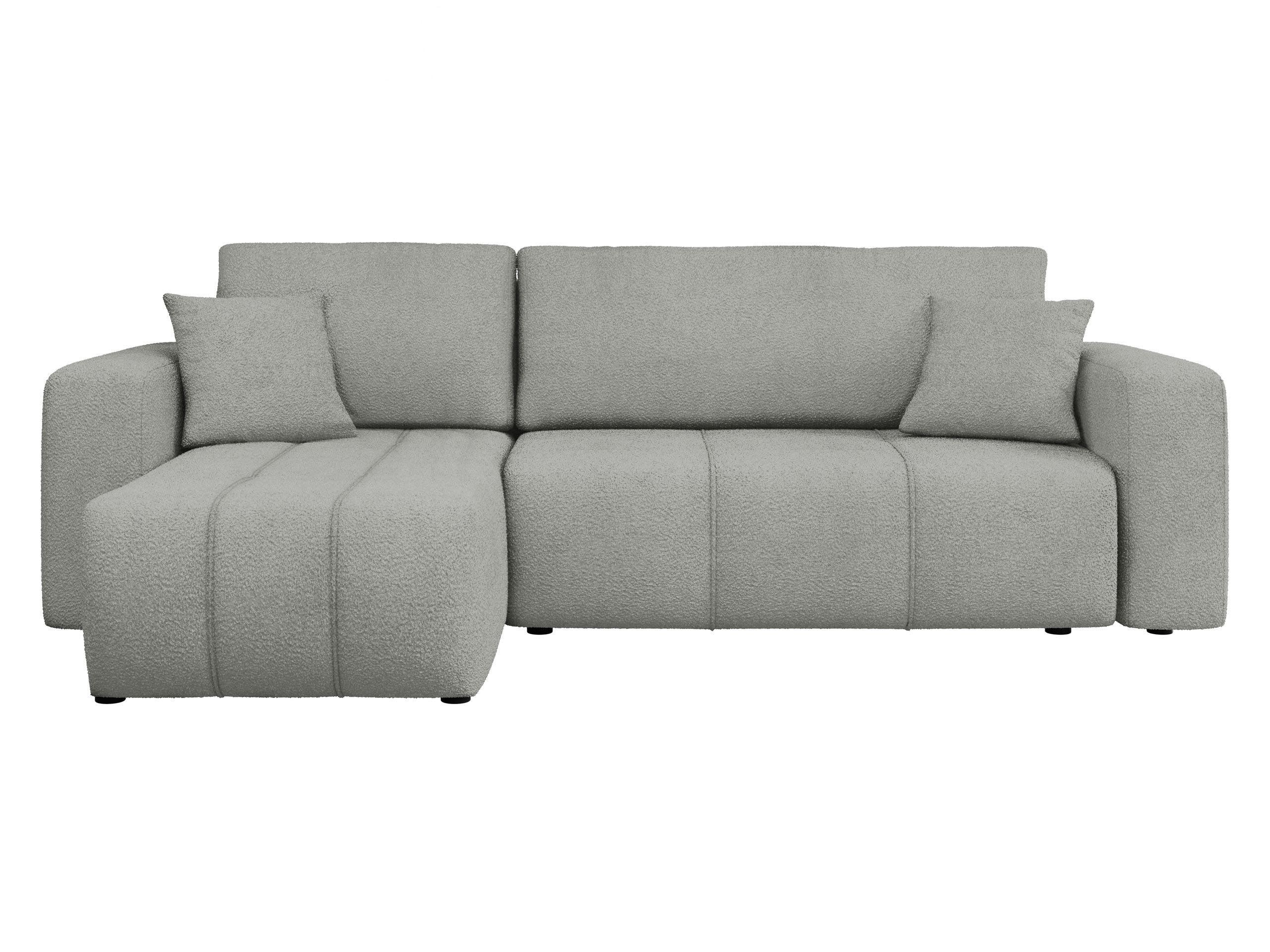 ECKSOFA Furyn Boucle - Schwarz/Grau, Holzwerkstoff/Kunststoff (244/145cm) - MIRJAN24