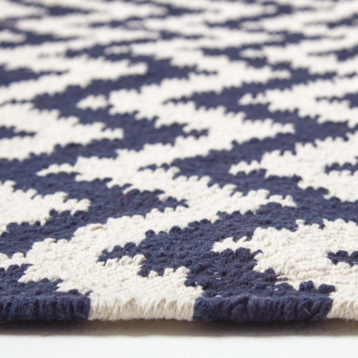 KELIM-TEPPICHLÄUFER Casablanca handgewebt 66/200 cm - Dunkelblau, Textil (66/200cm) - Homescapes