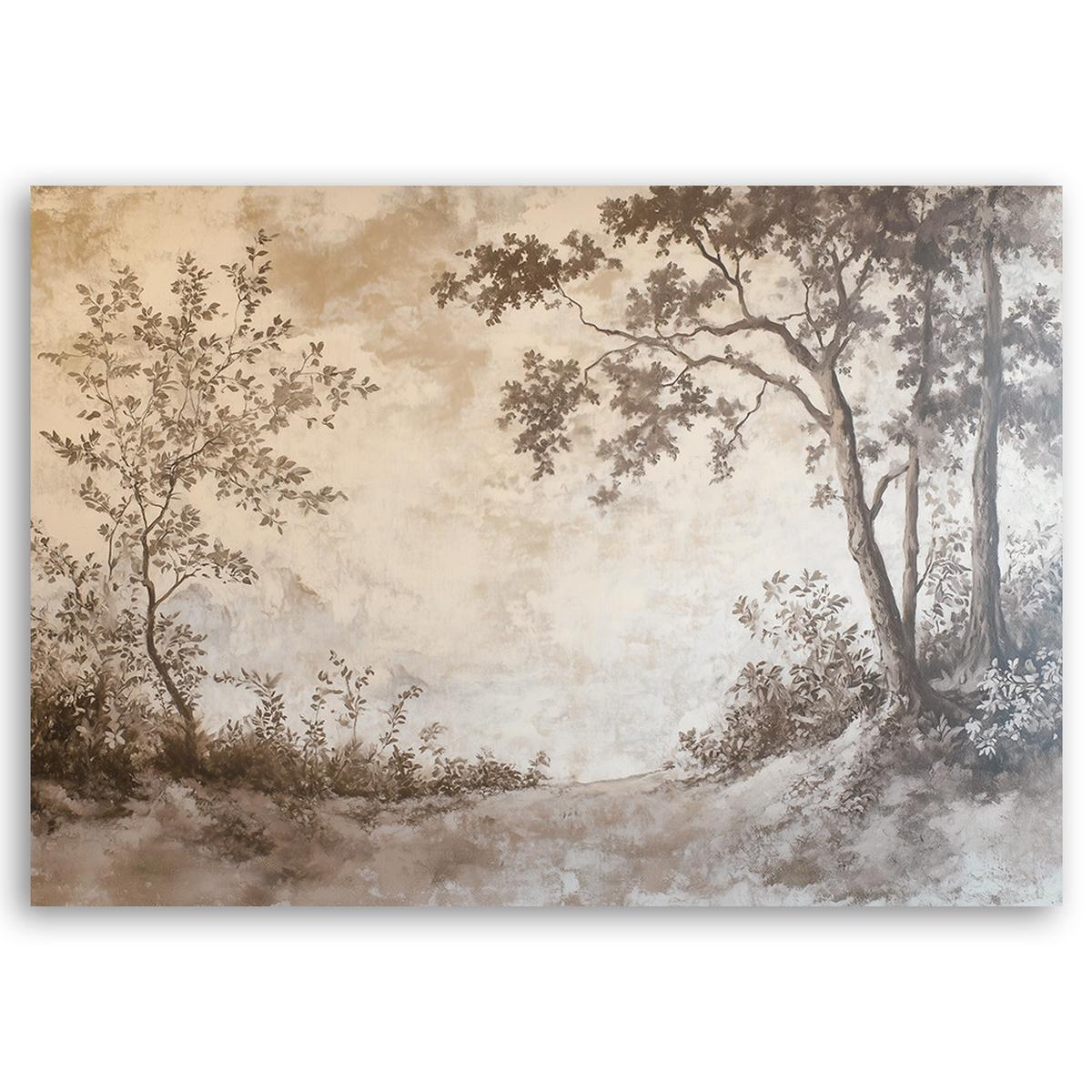 WANDBILD wald bäume natur - Beige, Textil (60/40cm) - Feeby