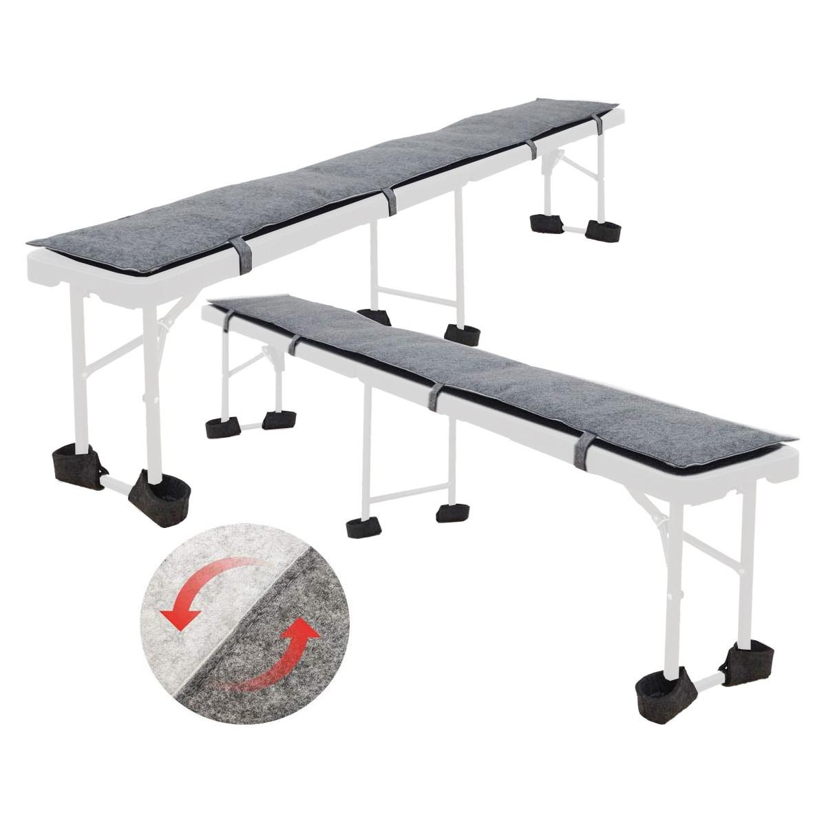 BIERBANKAUFLAGE Filz, 2er Set mit 12 Bodenschonern, Grau, 220/25 cm - Grau, Kunststoff (25/1/220cm) - Dunedesign