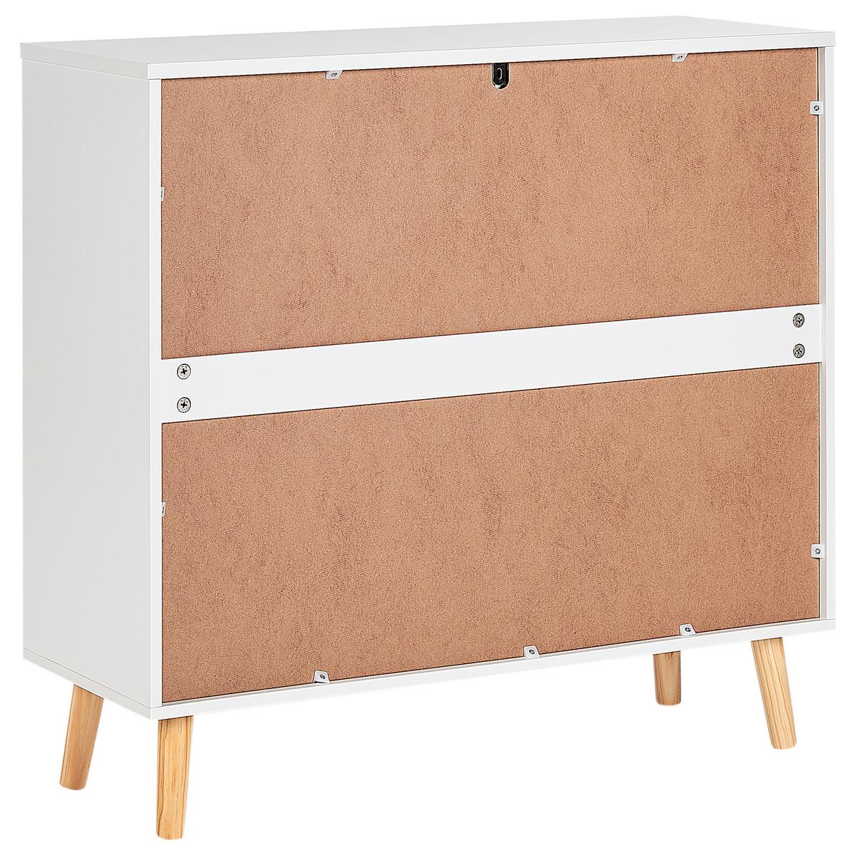 KOMMODE mit 3 Schubladen Weiß Cloudy - Weiß, Holzwerkstoff (80/76/30cm) - Beliani