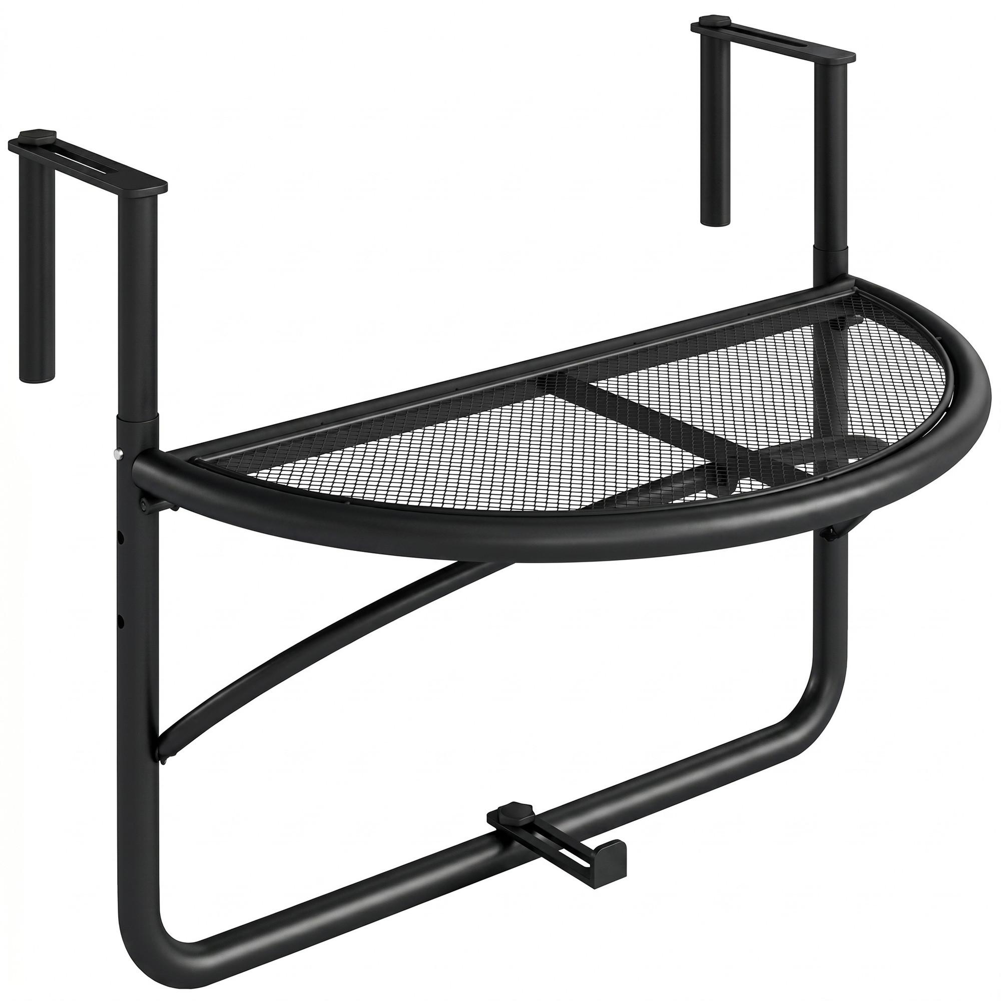 BALKONHÄNGETISCH, Schwarz, Metall - Schwarz, Metall (60/47/50cm) - Outsunny