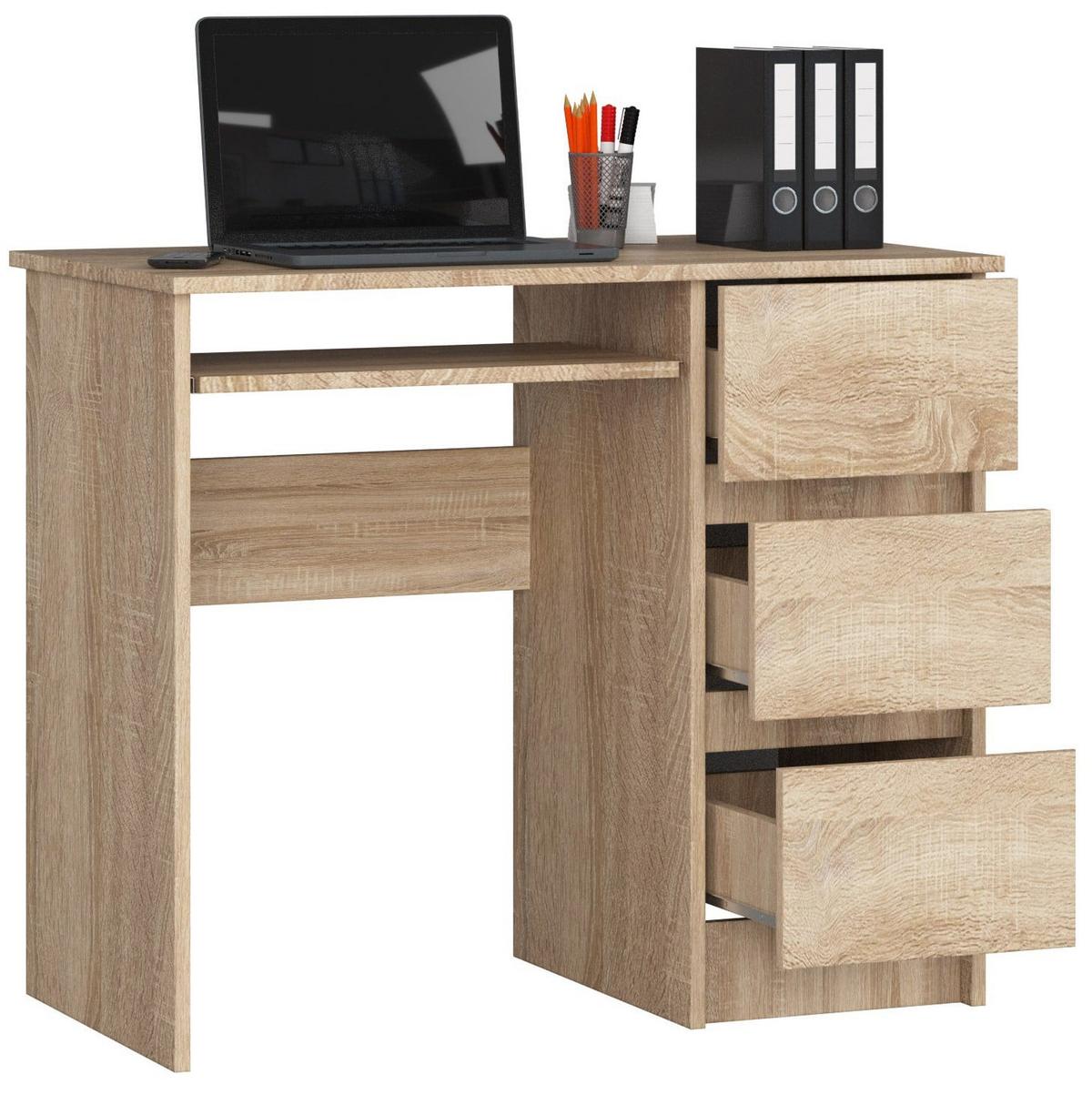 SCHREIBTISCH Eiche Sonoma 77/90/50 - Sonoma Eiche, Holzwerkstoff (160/55/77cm) - RAUMHIRSCH FURNITURE