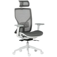 BÜROSTUHL Schreibtischstuhl höhenverstellbar mit 3D-Armlehne 3 Stufen Mesh Grau - Grau, Kunststoff (65/128/67cm) - Vinsetto
