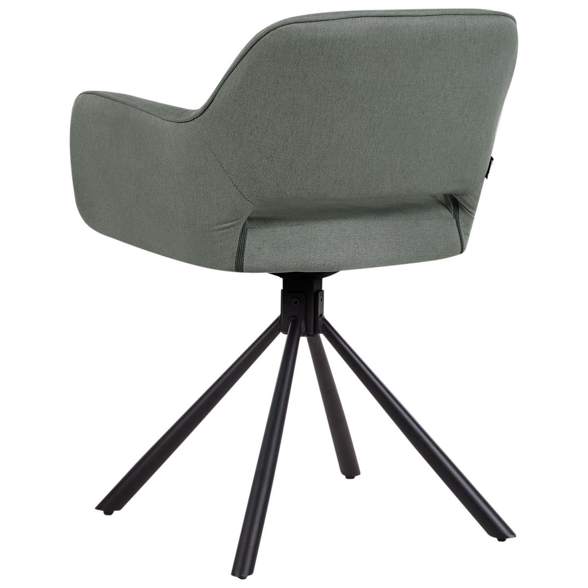 ESSZIMMERSTUHL 2er-Set Dunkelgrün Loures - Dunkelgrün/Schwarz, Textil (56/80/63cm) - Beliani