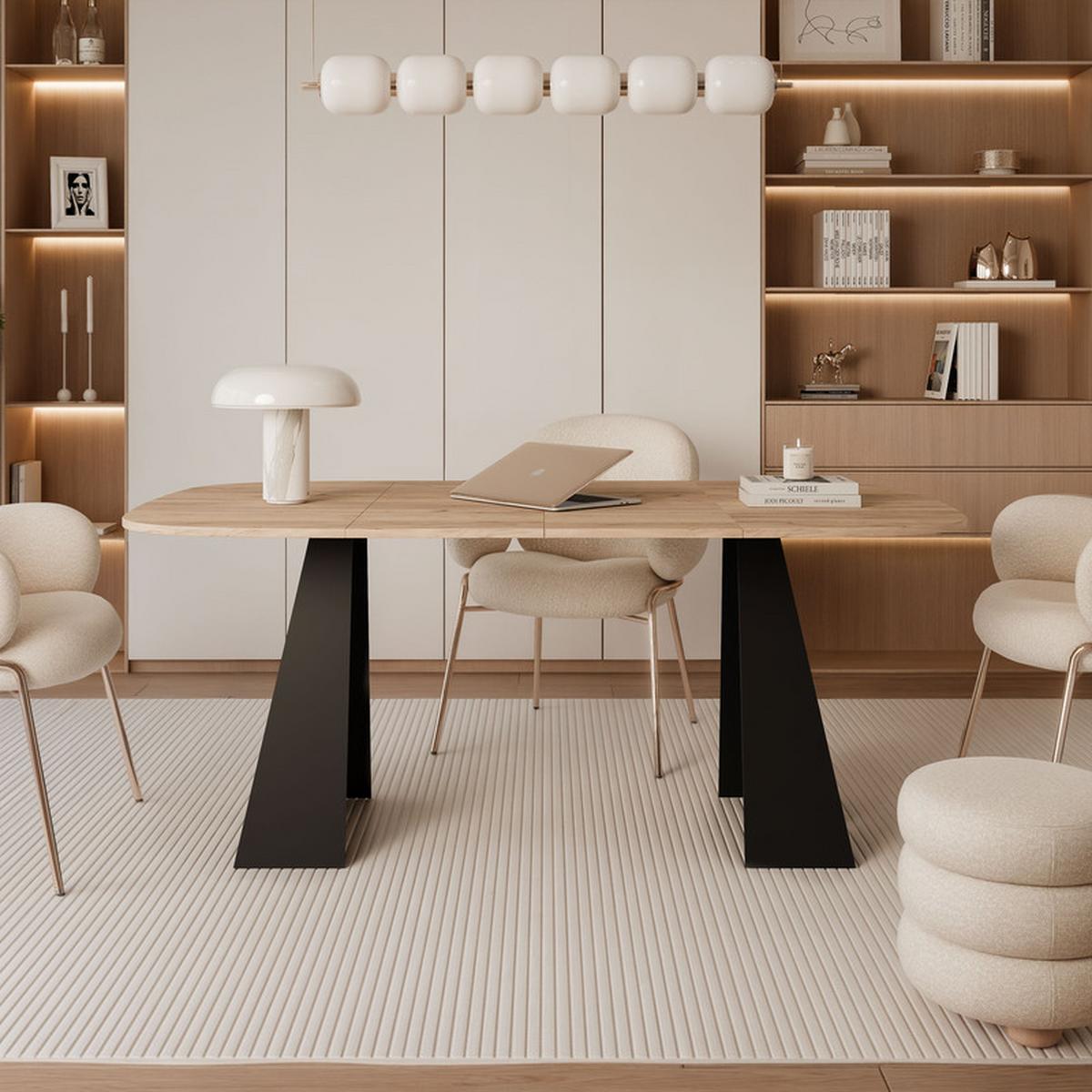 AUSZIEHTISCH ZELO 120/60/76 cm, Schwarze Eiche / Kraft-Eiche - Eichefarben/Schwarz, Holzwerkstoff/Metall (60/120/76cm) - Idohome