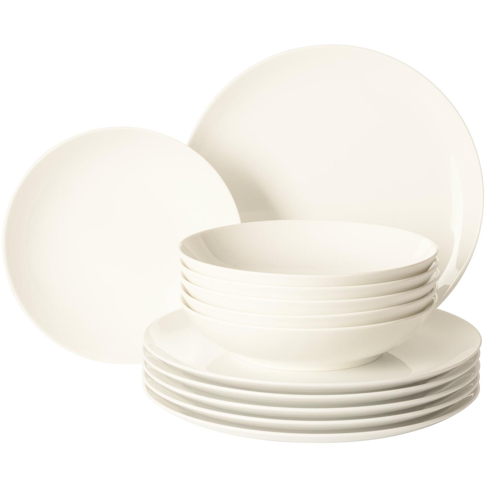 TAFELSERVICE Savona Fine Diamond creme 12-tlg. - Creme, Keramik (32.3/23.5/32.3cm) - Seltmann Weiden