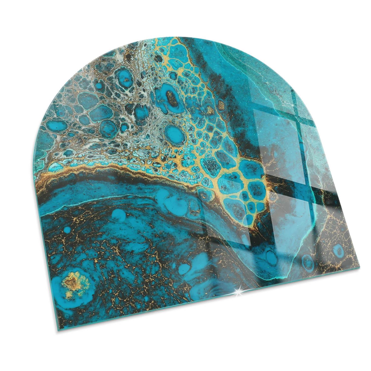 GLASPLATTE für Kamin 100x100 cm - Türkis, Glas (100/100/0.4cm) - TULUP