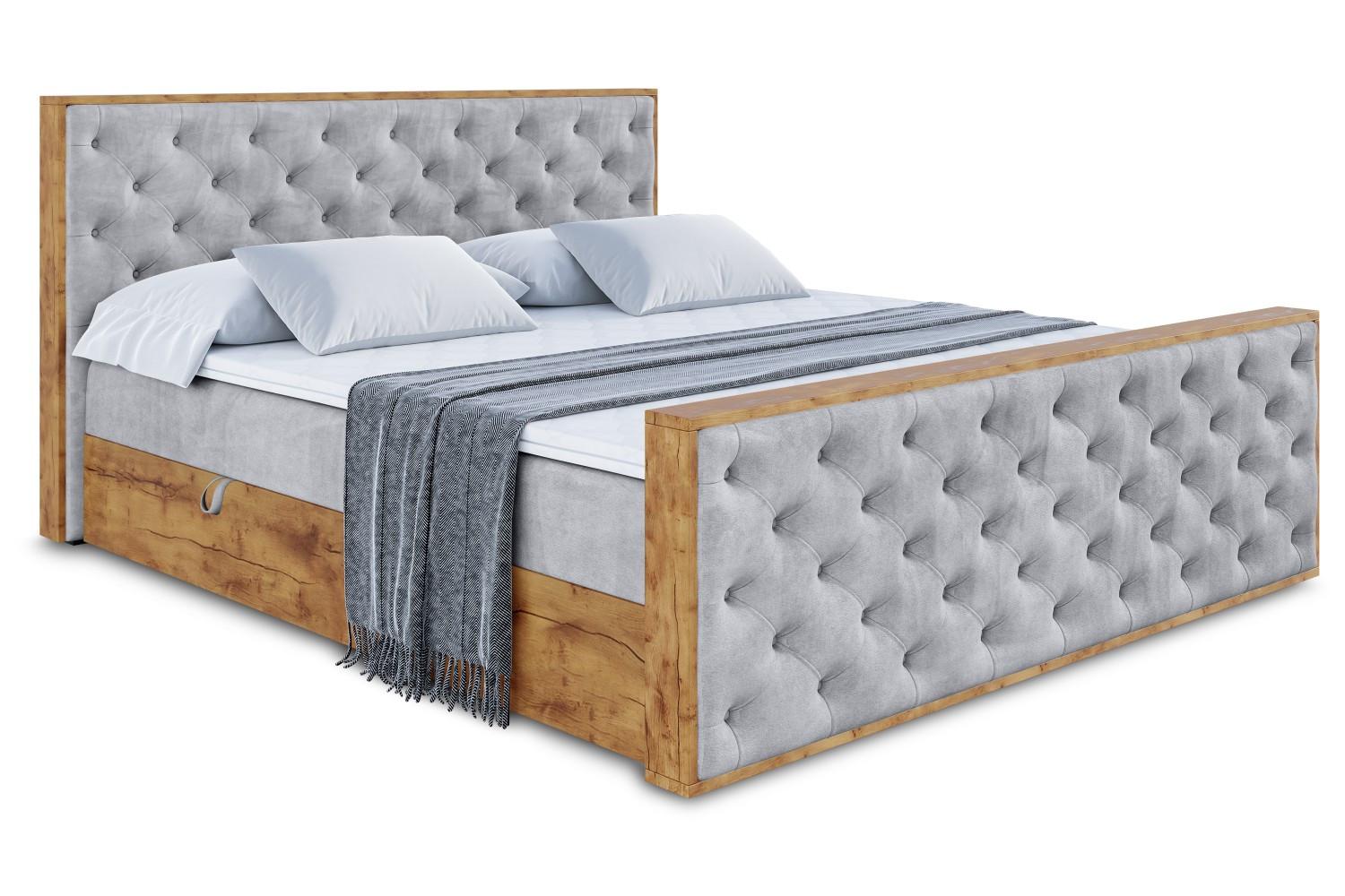 BOXBETT mit Matratze H3 und Lattenrost - LOLLI3-Z - 180x200 - Grau Monolith - Grau, Holzwerkstoff (180/200cm) - ALTDECOR