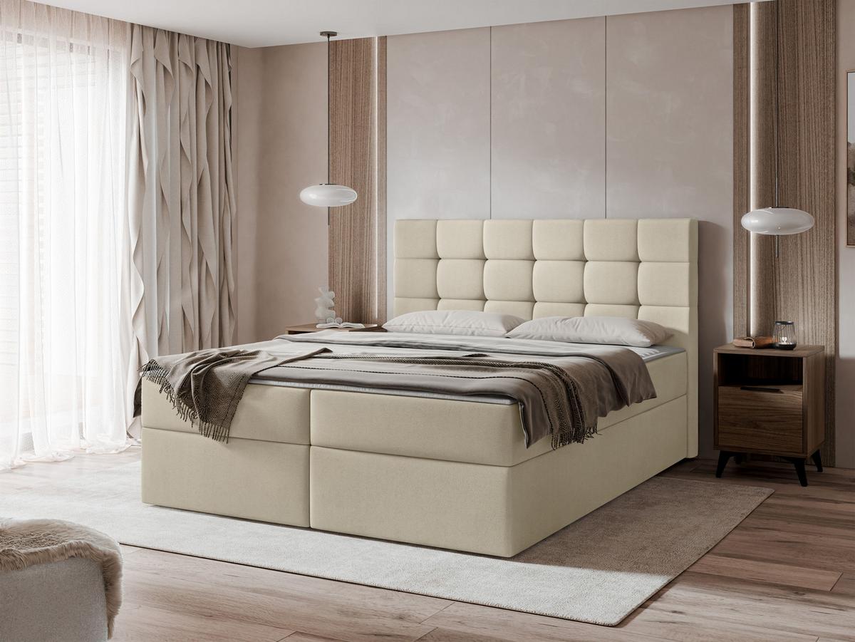 BOXBETT Luanda - H3 - Beige, Holzwerkstoff/Textil (160/200cm) - MIRJAN24