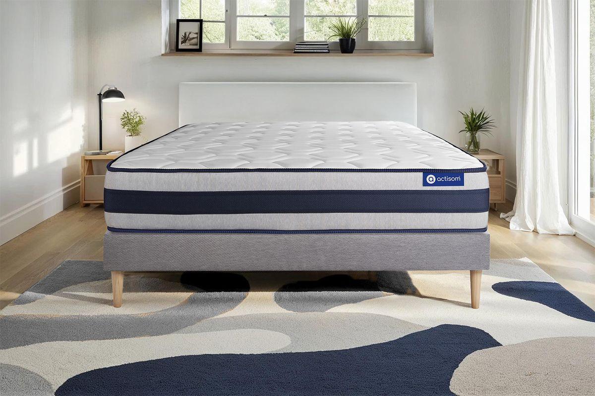 BETT Actimemo ergo Memory-Schaum 80 x 200 cm h3 - Kit Bettgestell Grau - Beige/Grau, Karton/Holz (80/200cm) - ACTISOM
