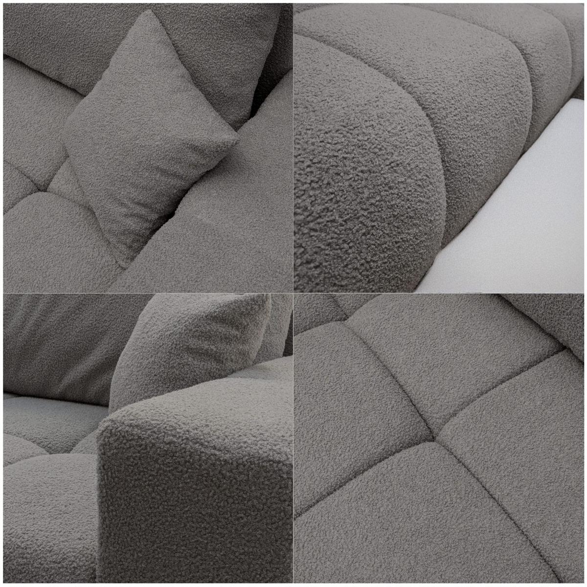 ECKSOFA Anabel Max Mit Schlaffunktion - Dunkelgrau, Holzwerkstoff/Textil (145/278cm) - Fun Möbel