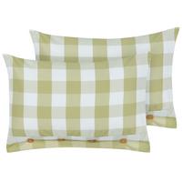DEKOKISSEN 2er-Set Hellgrün 40/60 cm Tamnine - Hellgrün/Weiß, Textil (60/40cm) - Beliani