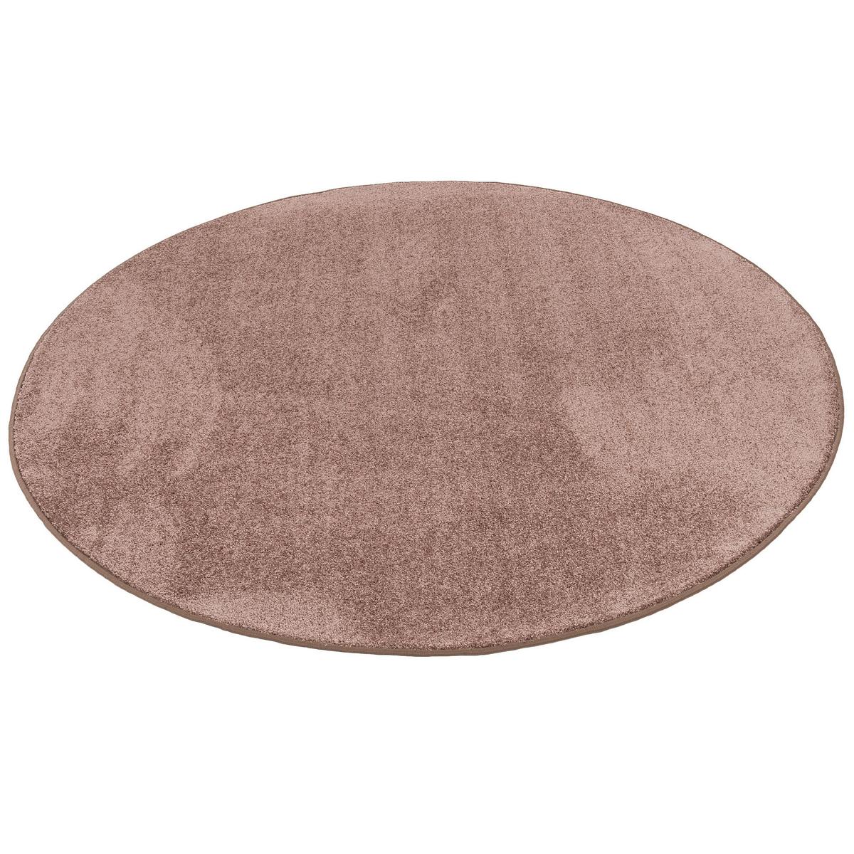 HOCHFLOR VELOURS TEPPICH LUNA RUND - Mokka, Textil (100/100cm) - Snapstyle