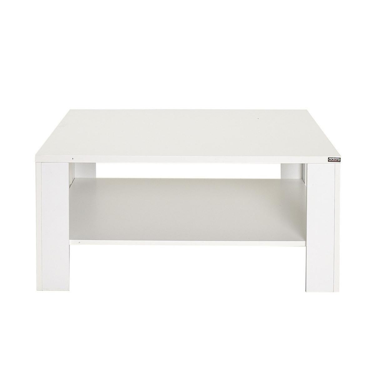 COUCHTISCH mit Ablagefach - lena 90/90/42 cm - Weiß, Holzwerkstoff (98/90/42cm) - Calicosy