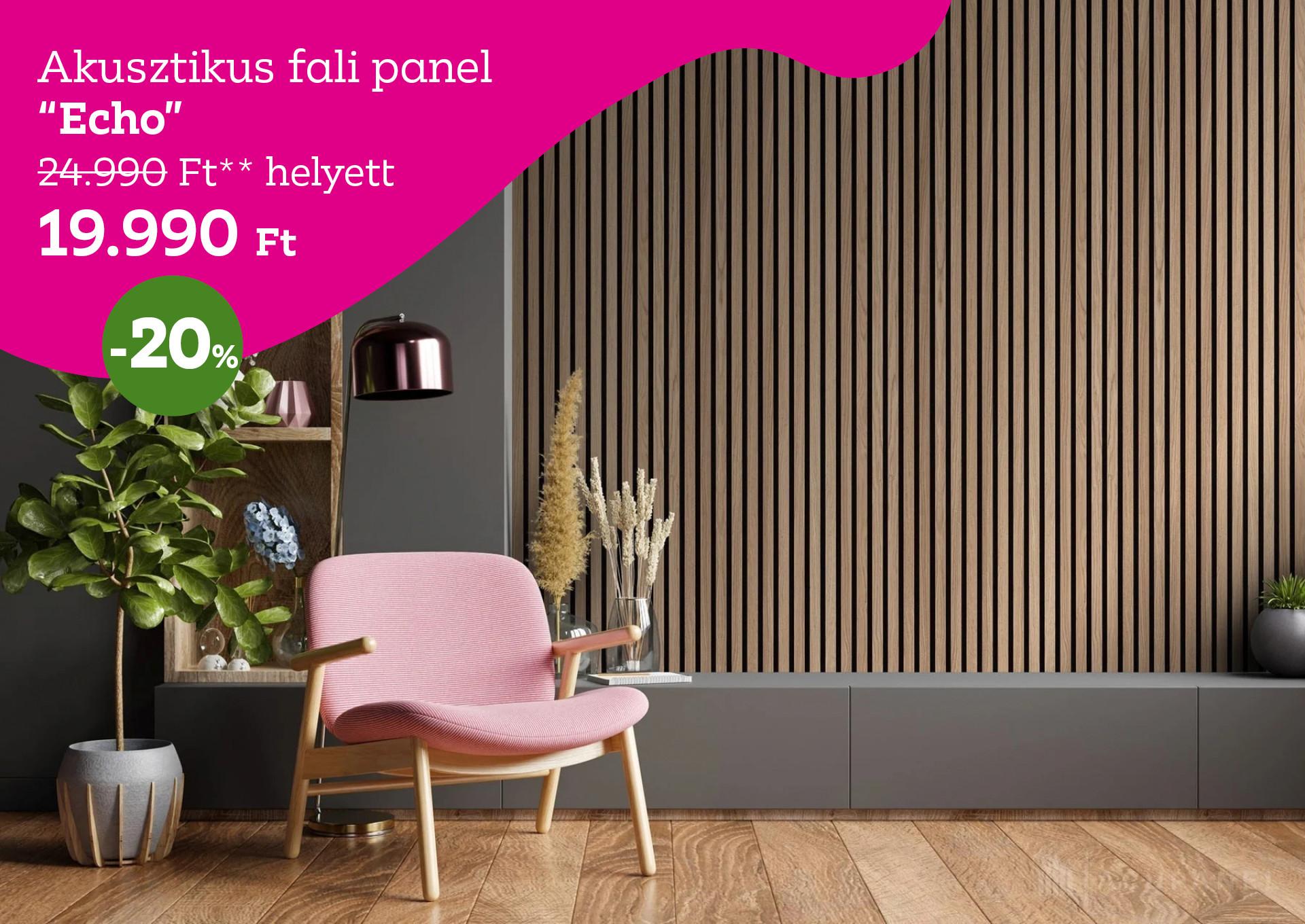 Akusztikus fali panel ECHO 24990 Forint helyett 19990 Forint, kedvezmény mértéke 20%