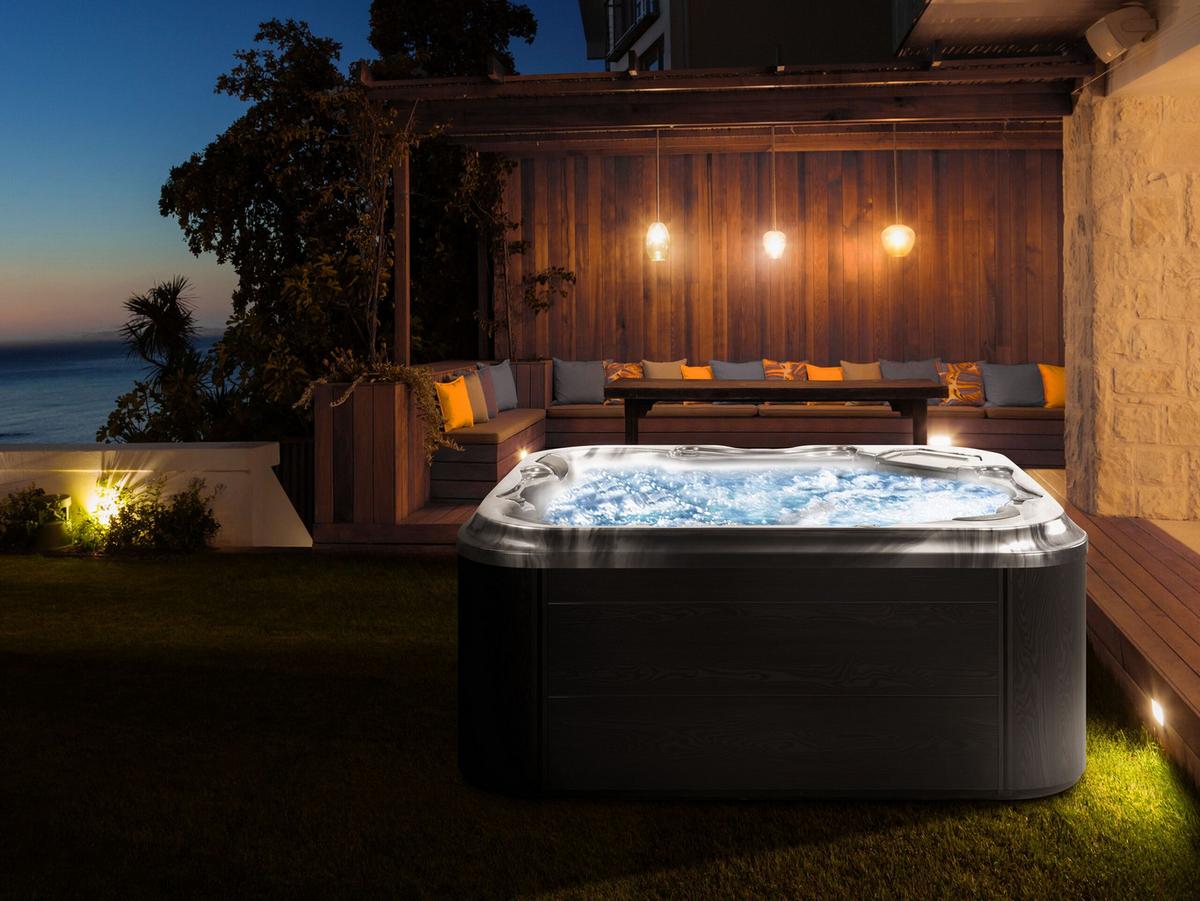 WHIRLPOOL 6-Sitzer Grau Tularosa - Silberfarben/Schwarz, Kunststoff (210/90/210cm) - Beliani