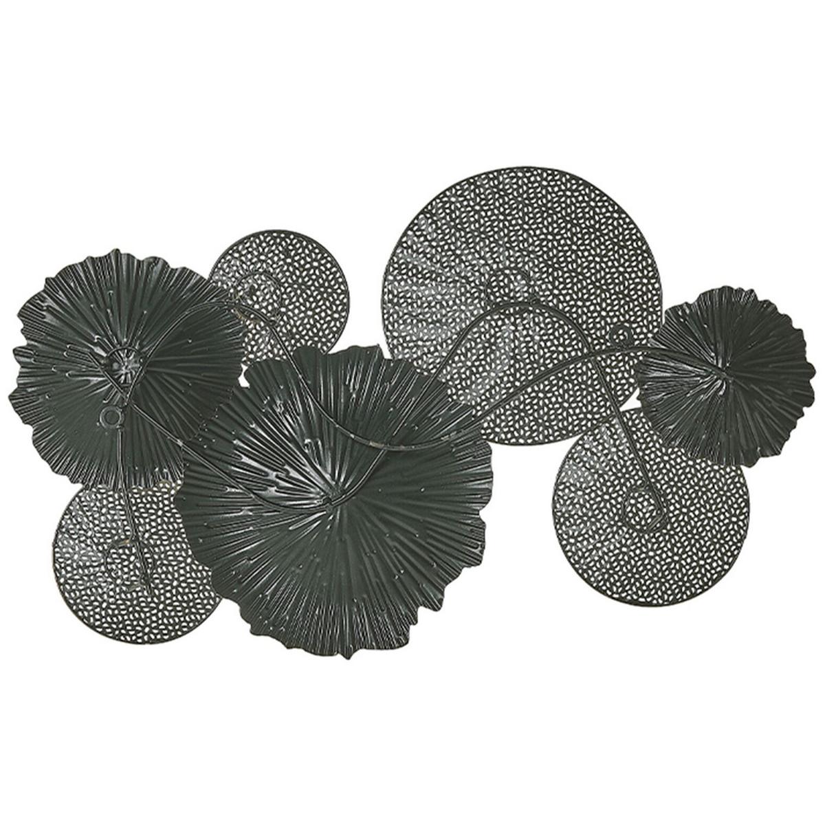 WANDDEKORATION Metall schwarz/silber KreiseZirconium - Schwarz, Metall (64/38/5cm) - Beliani