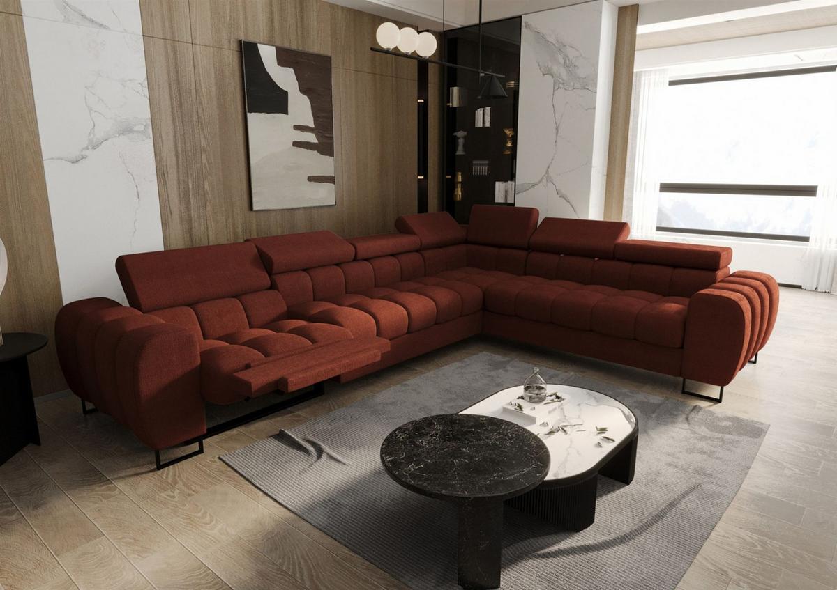 ECKSOFA Bastien Relax - Rot, Holzwerkstoff/Textil (330/260cm) - Fun Möbel