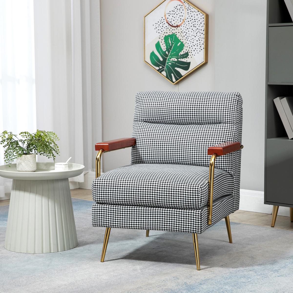 OHRENSESSEL Relaxsessel, Polstersessel Akzentsessel mit Leinenoptik, Stahlbeine - Multicolor, Kunststoff (81.5/87.5/72cm) - HOMCOM
