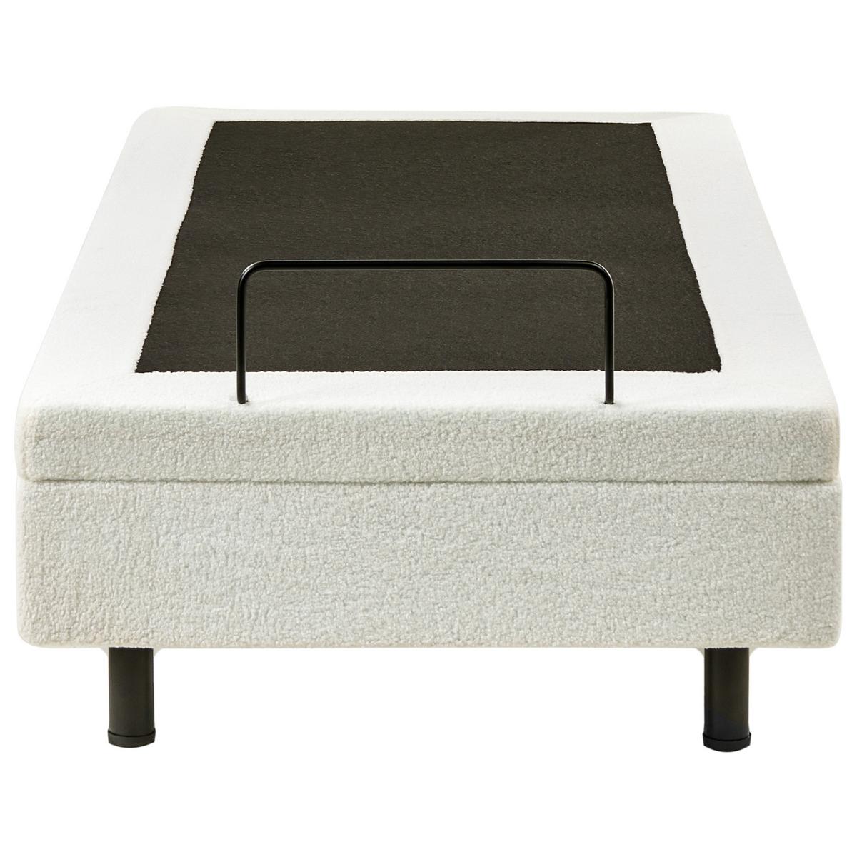 BETT verstellbar ohne Kopfteil Bouclé 80/200 cm Cremeweiß Duke - Creme, Textil (80/200cm) - Beliani