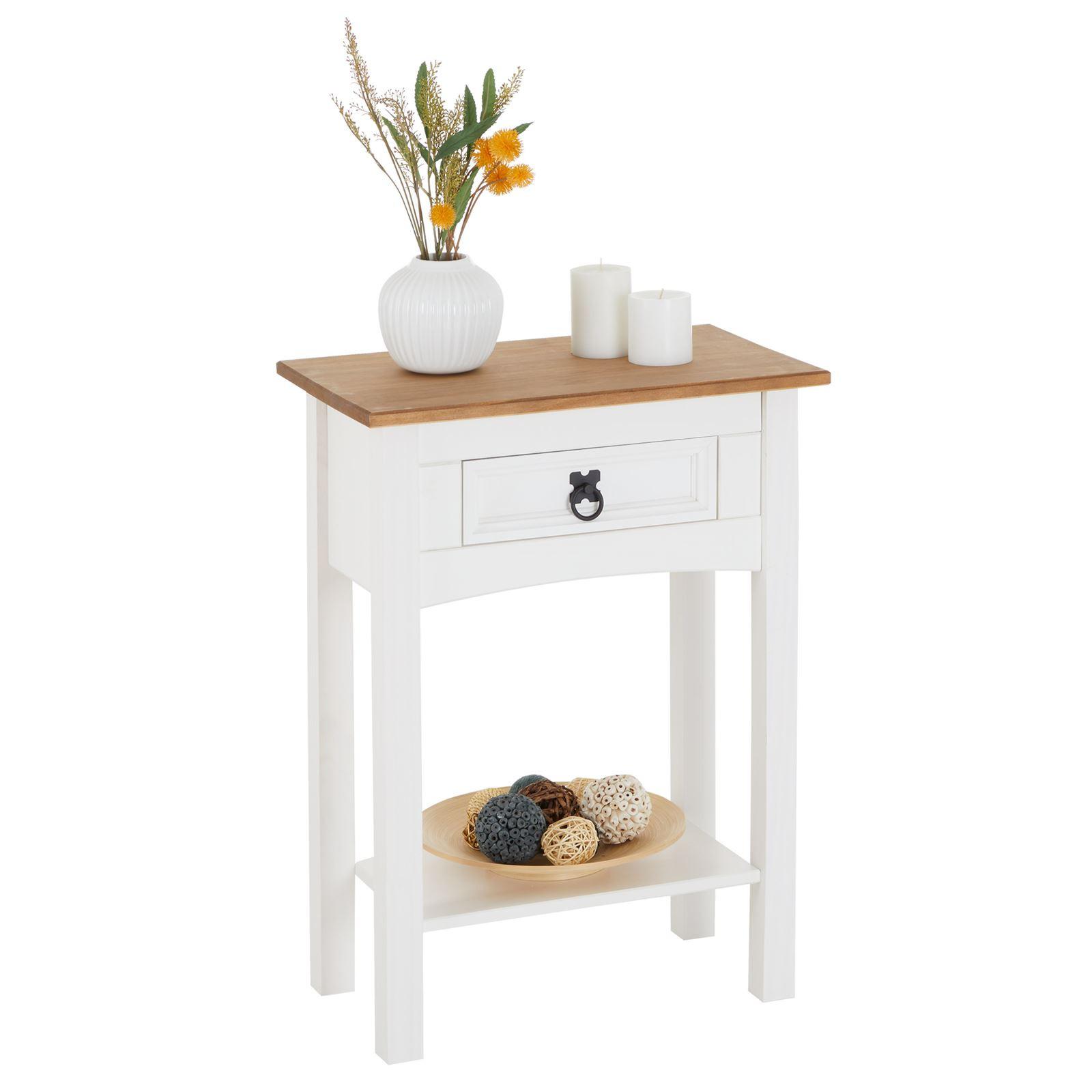 KONSOLENTISCH CAMPO weiß/braun - Weiß/Braun, Holz (32/53/73cm) - CARO-Möbel