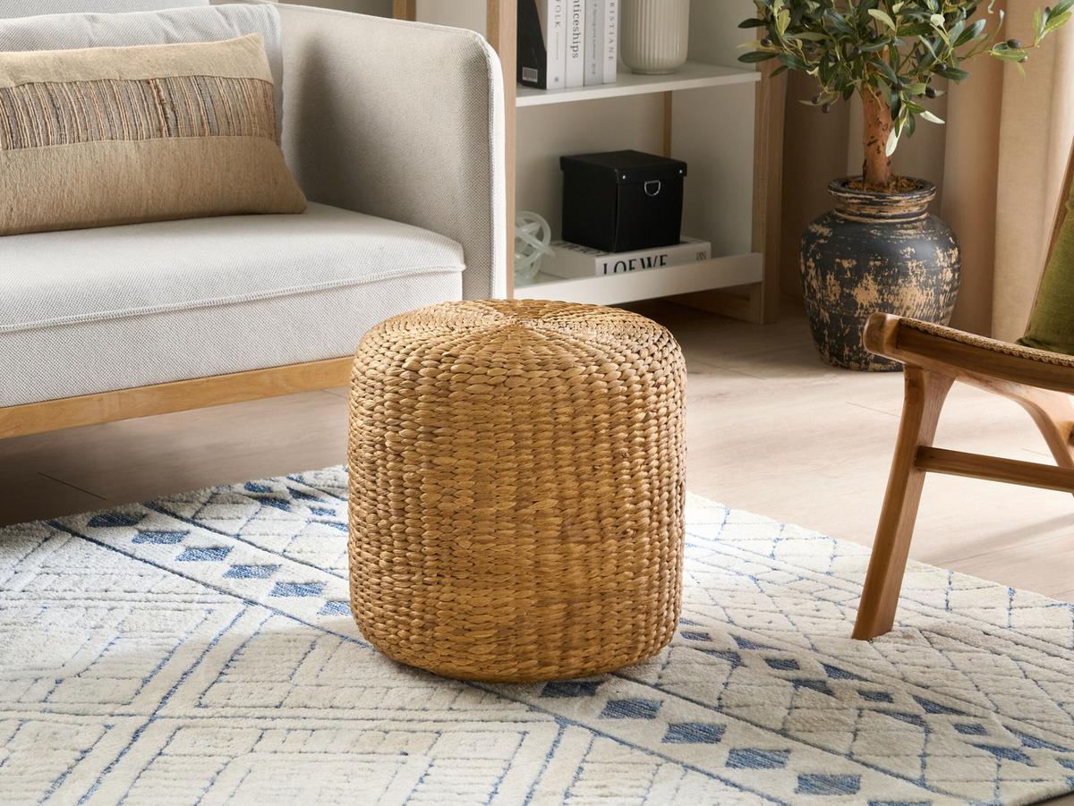 POUF Naturfarben Bichir - Naturfarben, Naturmaterialien (40/40/40cm) - Beliani