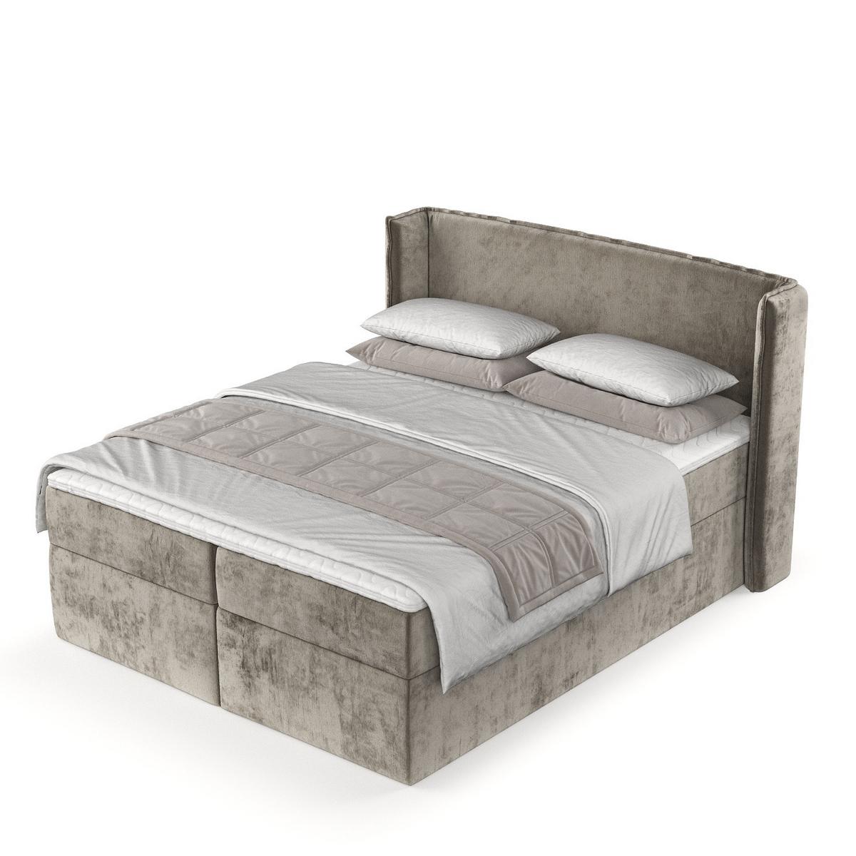 BOXBETT Viva 160/200 cm Beige im Lotta Stoff - Beige/Schwarz, Holz/Holzwerkstoff (160/200cm) - AltaBeds
