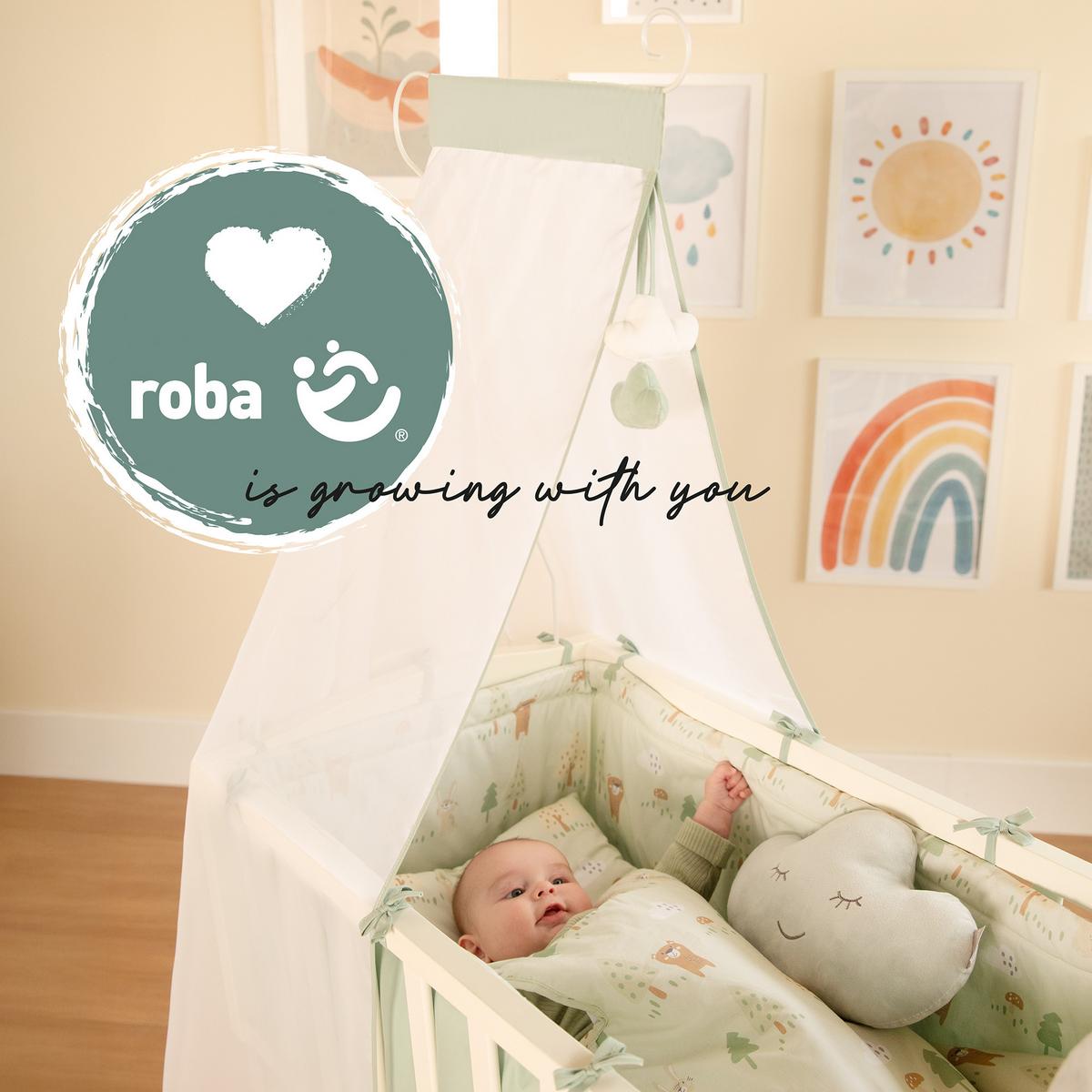 BABYWIEGENSET Woodland Buddies - Weiß, Holzwerkstoff/Textil (40/90cm) - Roba