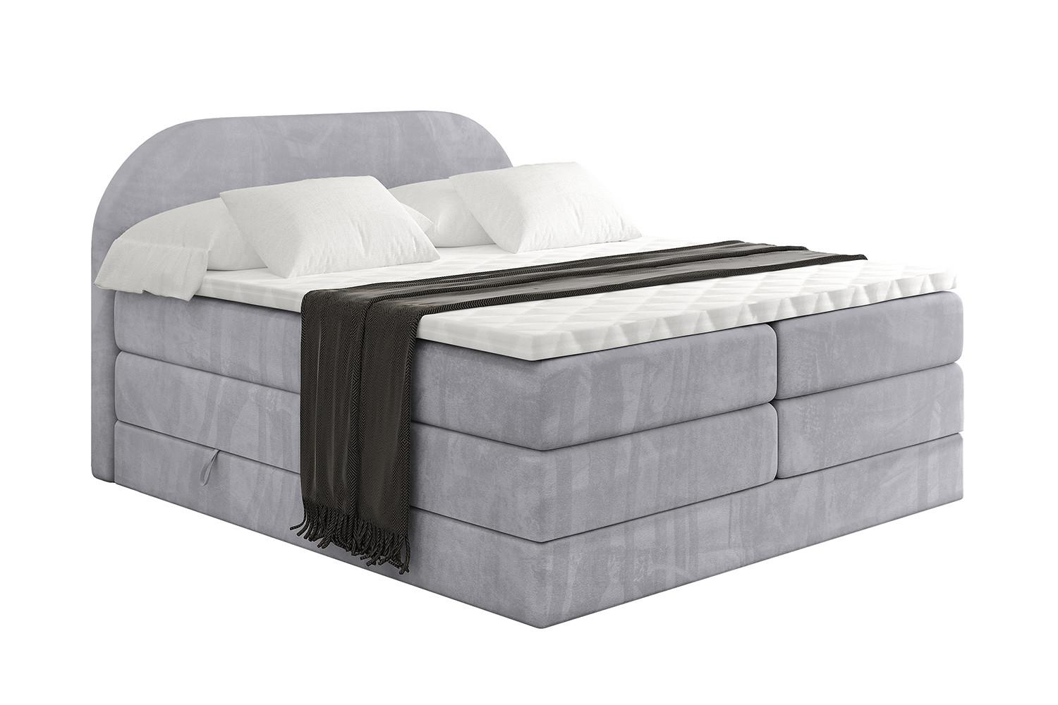 BOXSPRINGBETT mit Matratze und Lattenrost - NOX KING-180x200 - Grau Monolith - Grau, Holzwerkstoff (180/200cm) - ALTDECOR