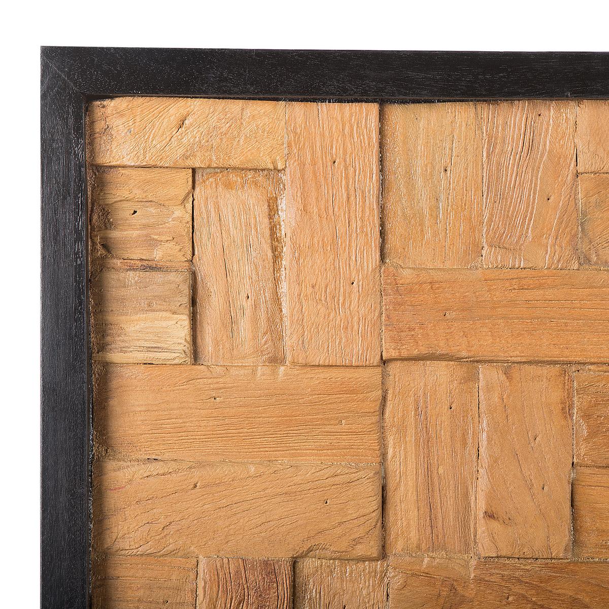 WANDDEKORATION Teakholz heller holzfarbton Toluca - Hellbraun, Holz (100/40/4cm) - Beliani