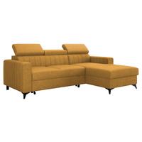 ECKSOFA Milano, Seite: Rechts 2R+LC - Currygelb/Schwarz, Holz/Textil (236/172cm) - MIRJAN24