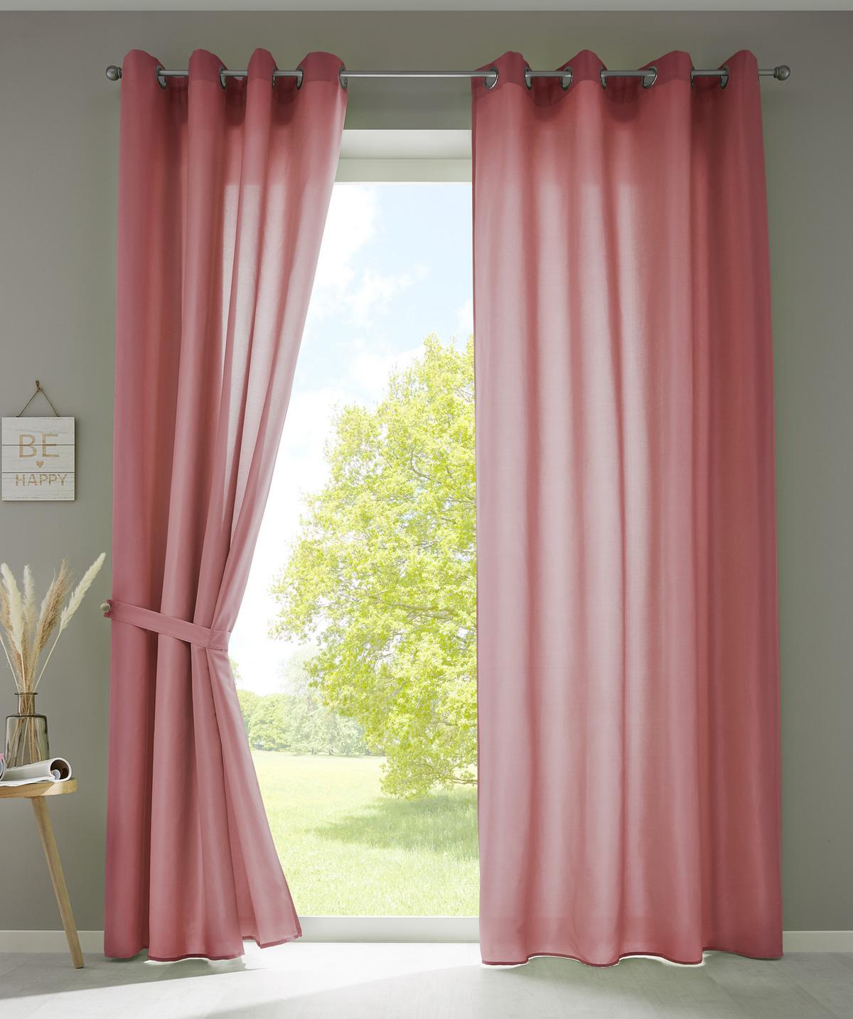 VORHANG 2ER SET BERLIN HxB 245x140cm Altrosa - Altrosa, Textil (140/245/245cm) - Gardinenbox