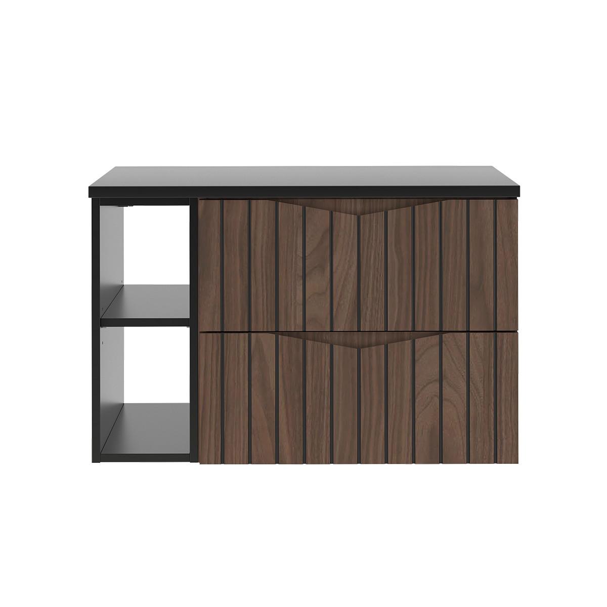 WASCHTISCHUNTERSCHRANK 80.6cm Siena Holz und Schwarz - Schwarz, Holzwerkstoff (80.6/52.2/46.5cm) - Petits-meubles