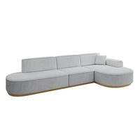 ECKSOFA Ottomane Rechts MARI-L2-v2 - 328x171x83 cm Grau Cord - Grau, Holzwerkstoff/Textil (171/328cm) - ALTDECOR