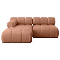 ECKSOFA modulares Sofa Razon-L1 - 190x160x70 cm Apricot Velours - Koralle, Holzwerkstoff/Textil (190/160cm) - ALTDECOR